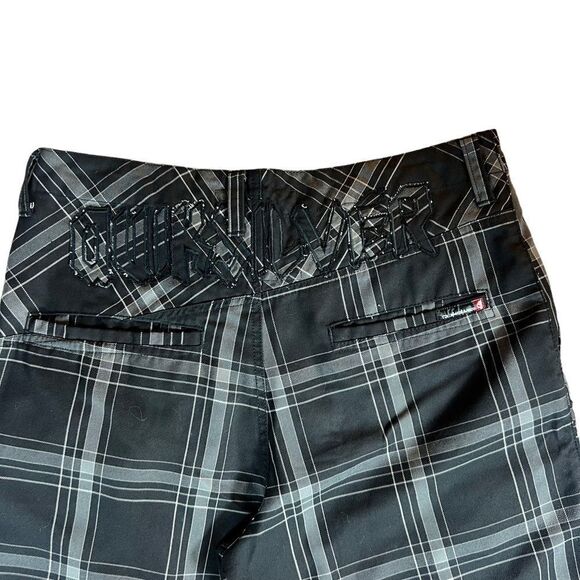 Quicksilver Plaid Print Embroidered Logo Bermuda Shorts Size 32 - Picture 8 of 12